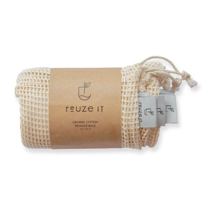 Organic Cotton Produce Bags | Produce Bags | Reuze It | Eco Store | Eco Friendly Products