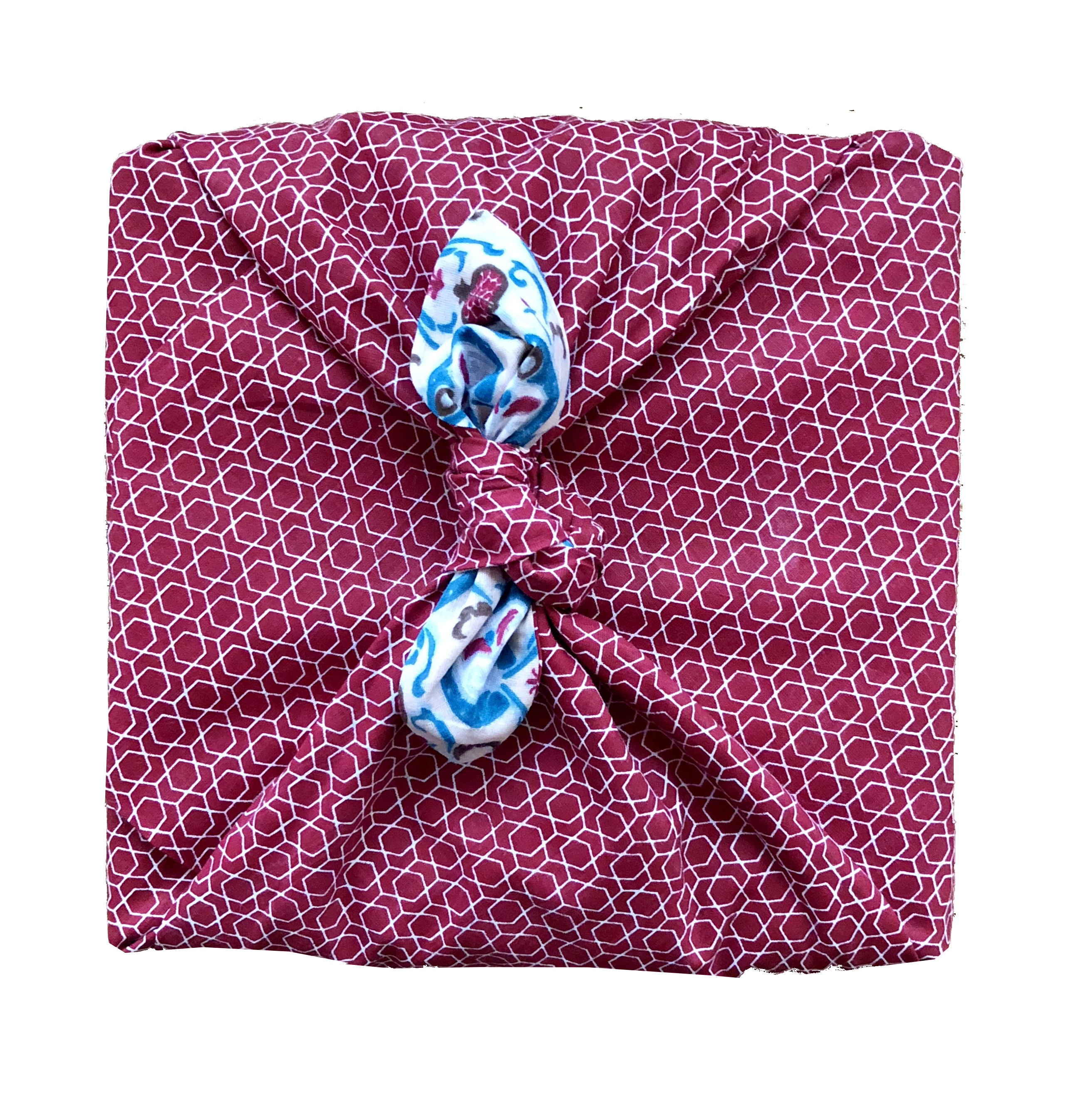 Fabric Wrapping Paper - Teal & Cherry Double Sided | Gift Wrapping | Reuze It | Eco Store | Eco Friendly Products